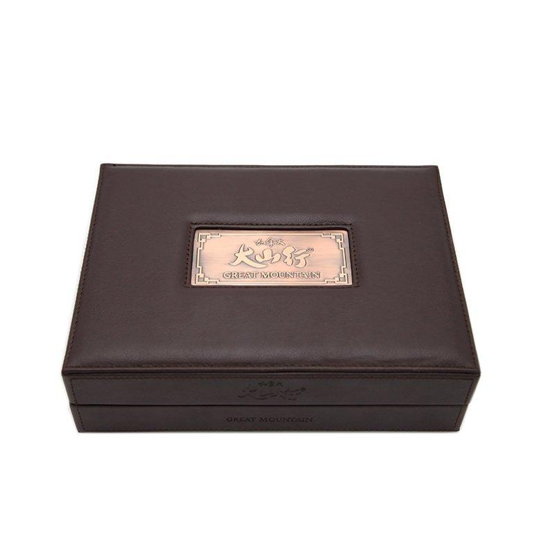 Leather Healthcare Packaging With Metal Logo