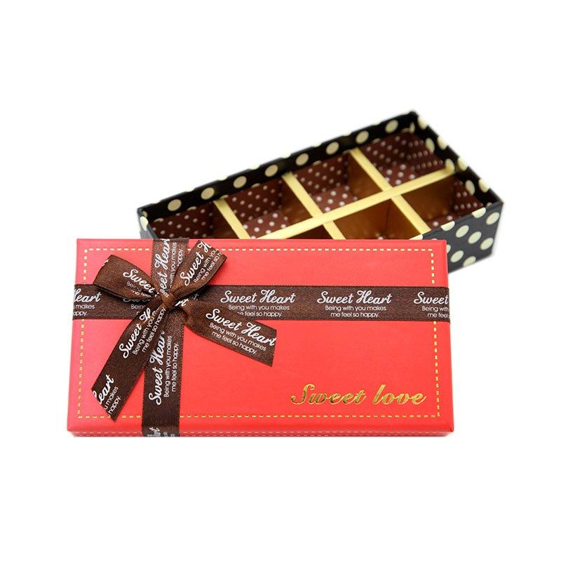Gold Stamping Chocolate Paper Packaging With Bowknot